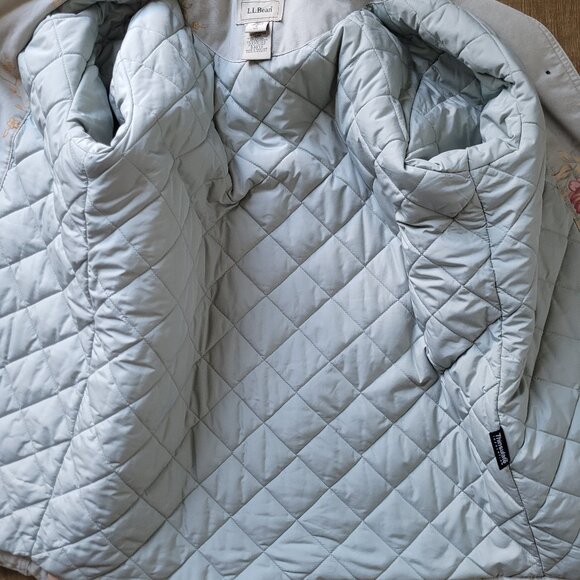 L.L. Bean Floral Blue Insulated Utility Barn Coat - Picture 7 of 13